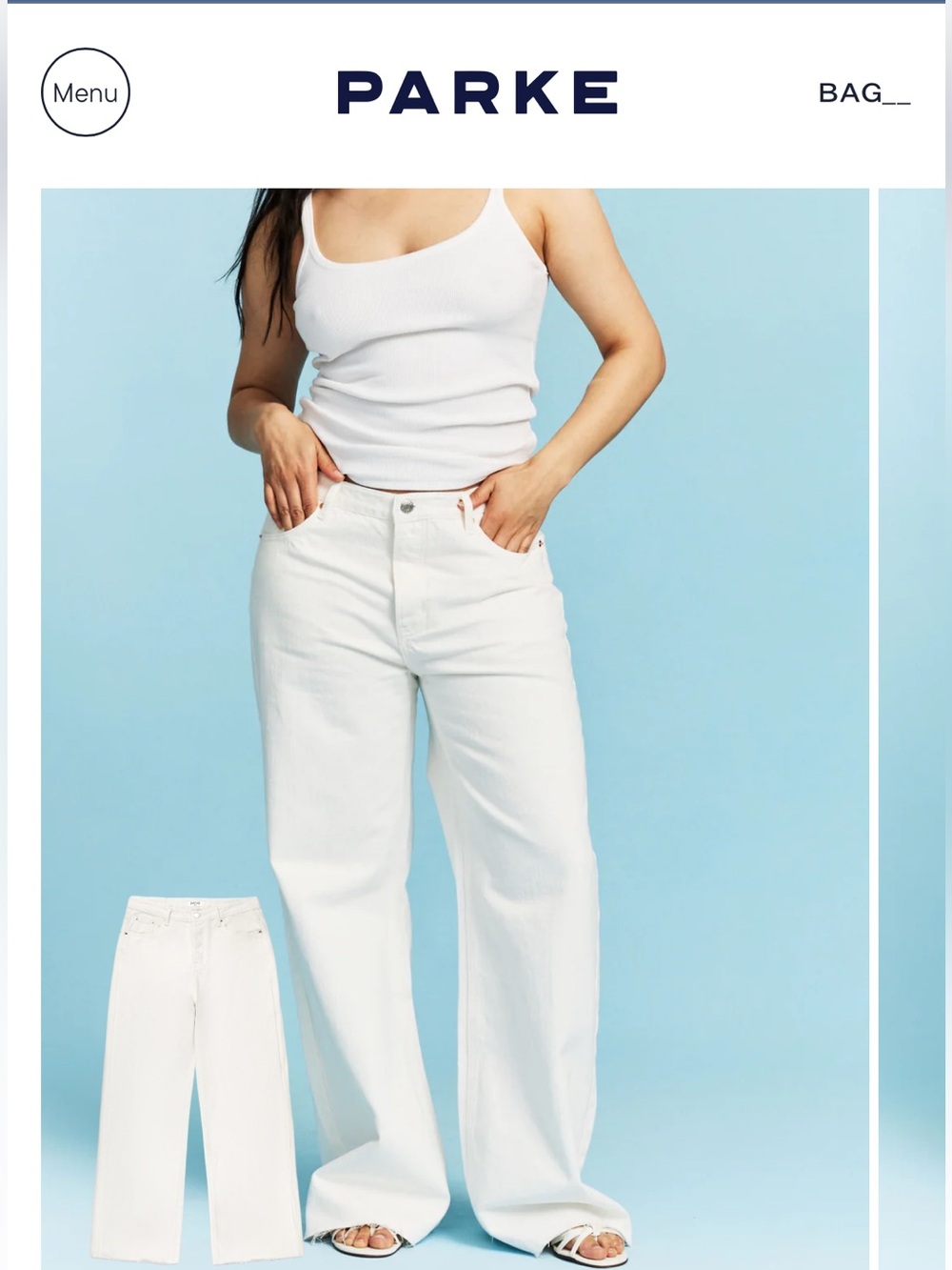 PARKE High-Rise White Wide-Leg Jeans